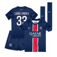 Paris Saint-Germain Warren Zaire-Emery #33 Hjemmedraktsett Barn 2024-25 Kortermet (+ Korte bukser)